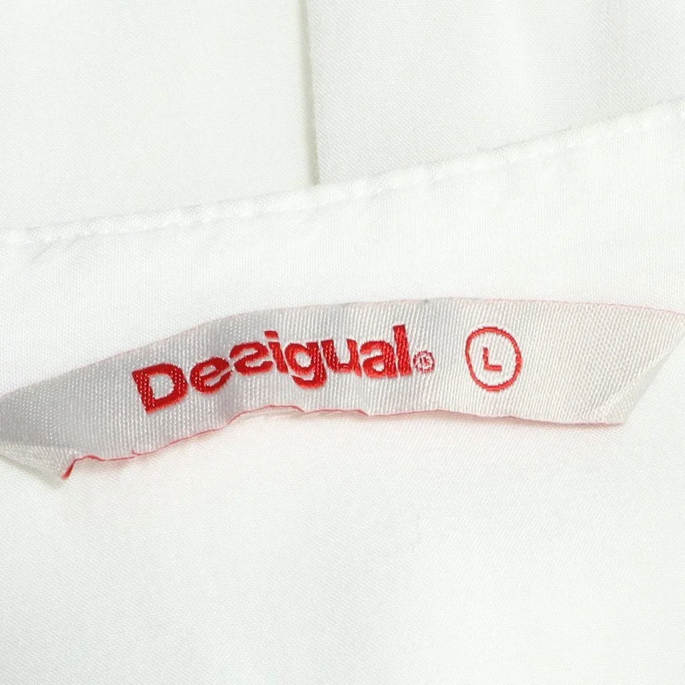 Desigual Floral Long Sleeve Shirt Size Women's L Pink White - Picture 6 of 11